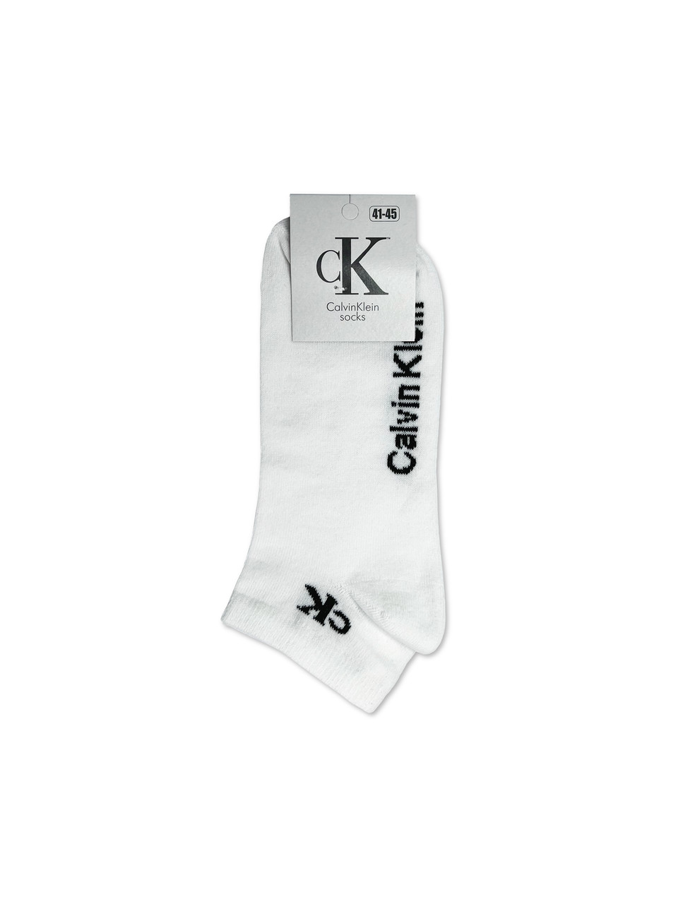 Білі чоловічі шкарпетки Calvin Klein, бавовняні однотонні демісезонні чоловічі шкарпетки весна осінь