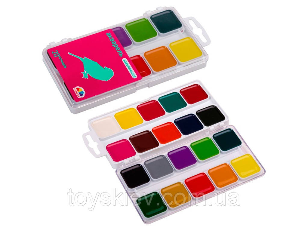 200108 Акварель медова н/сух 20 кольорів, фото 1
