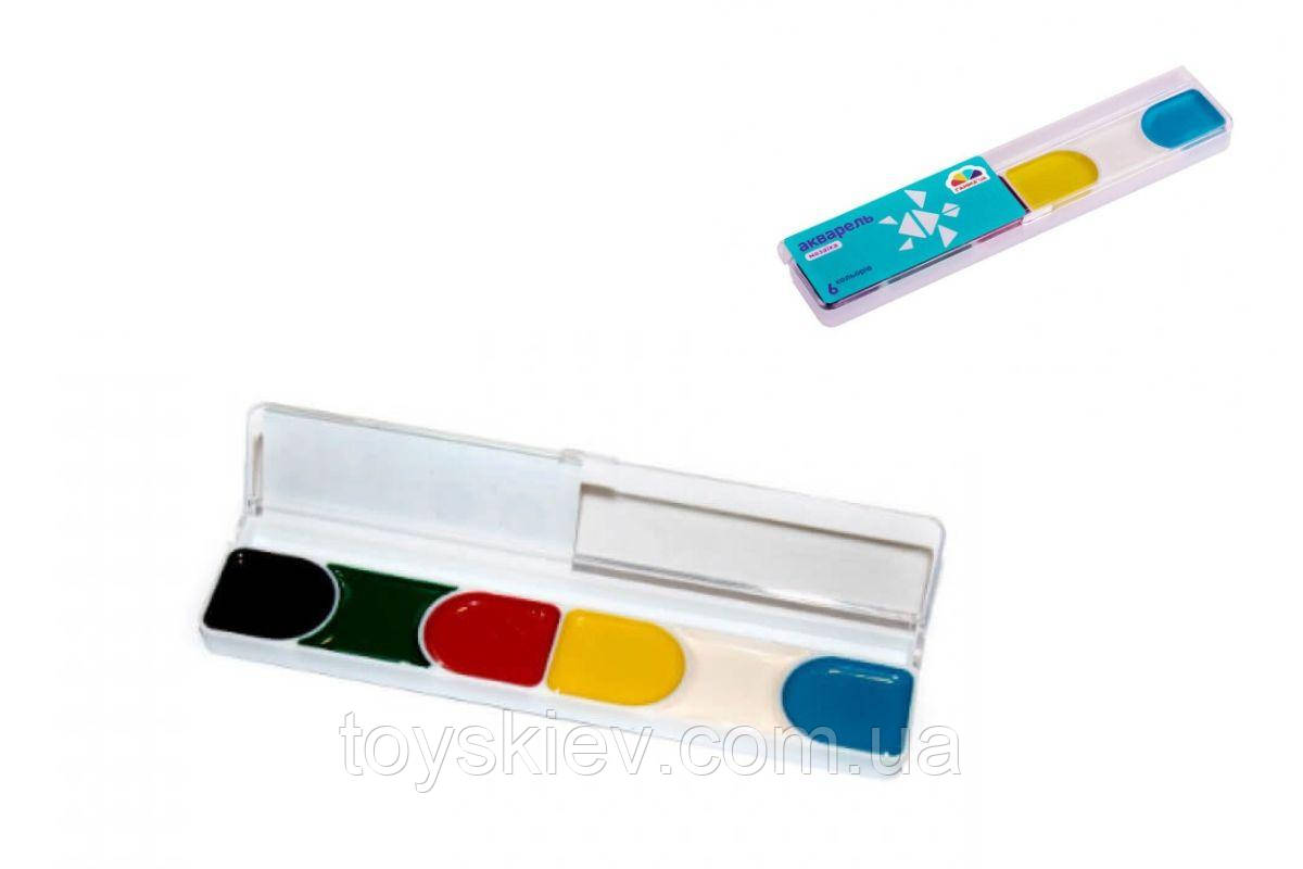 300101 Акварель 6 кольорів без пензлика, фото 1