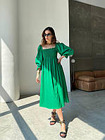 Плаття з льону Крісті Зелений XS-S (42-44)