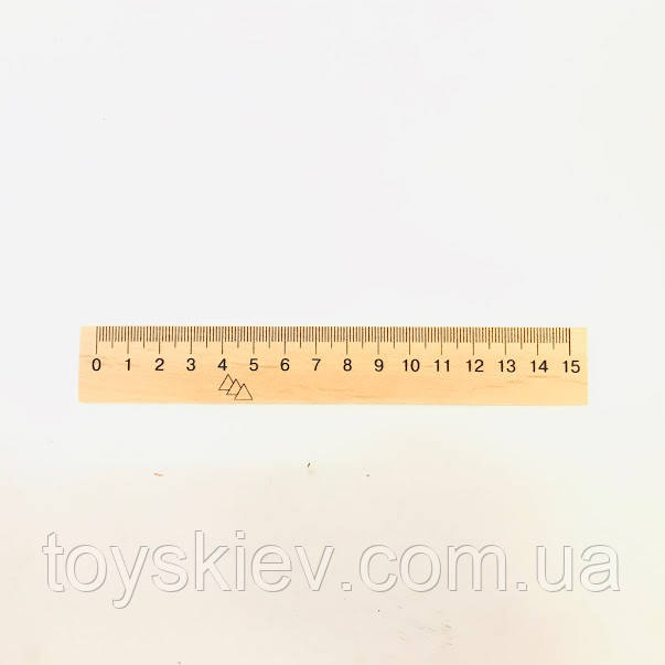 Лінійка дерев'яна 15 см, фото 1