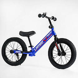 0935 L Велобіг CORSO сталева рама, надувні колеса гумові 14, алюмінієві диски, дзвінок