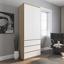 Шафа для одягу зі штангою на 3 висувних шухляди з фасадами без ручок R-9, фото 5