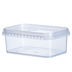 Банка-контейнер харчовий одноразовий (судок, шайба, ємність) для пресервів, меду, прямокутна ікри 0,5 л