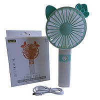 Вентилятор ручний акумуляторний DianDi Mini Fan SQ-2163 з USB-зарядкою та складною ручкою Блакитний