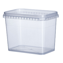 Судок-контейнер харчовий одноразовий (банка, шайба, ємність) для пресервів, меду, прямокутна ікри 1 л