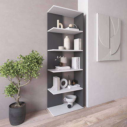 Полиця для книг та декору, стелаж на 5 полиць D-6, фото 1