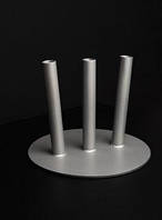 Тримач підлоговий для трьох прапорів у кабінет з металу, сірий