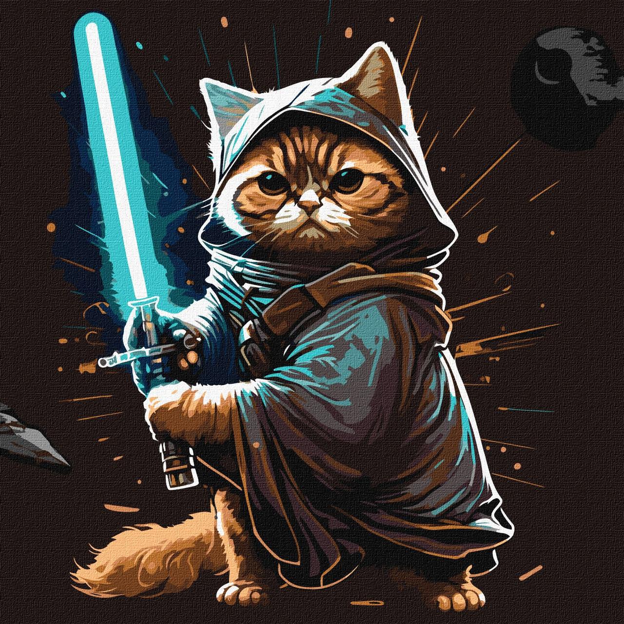 Картина за номерами Кіт-воїн Star Wars ©pravda.dmtr 40х40 Ідейка (KHO4484), фото 1