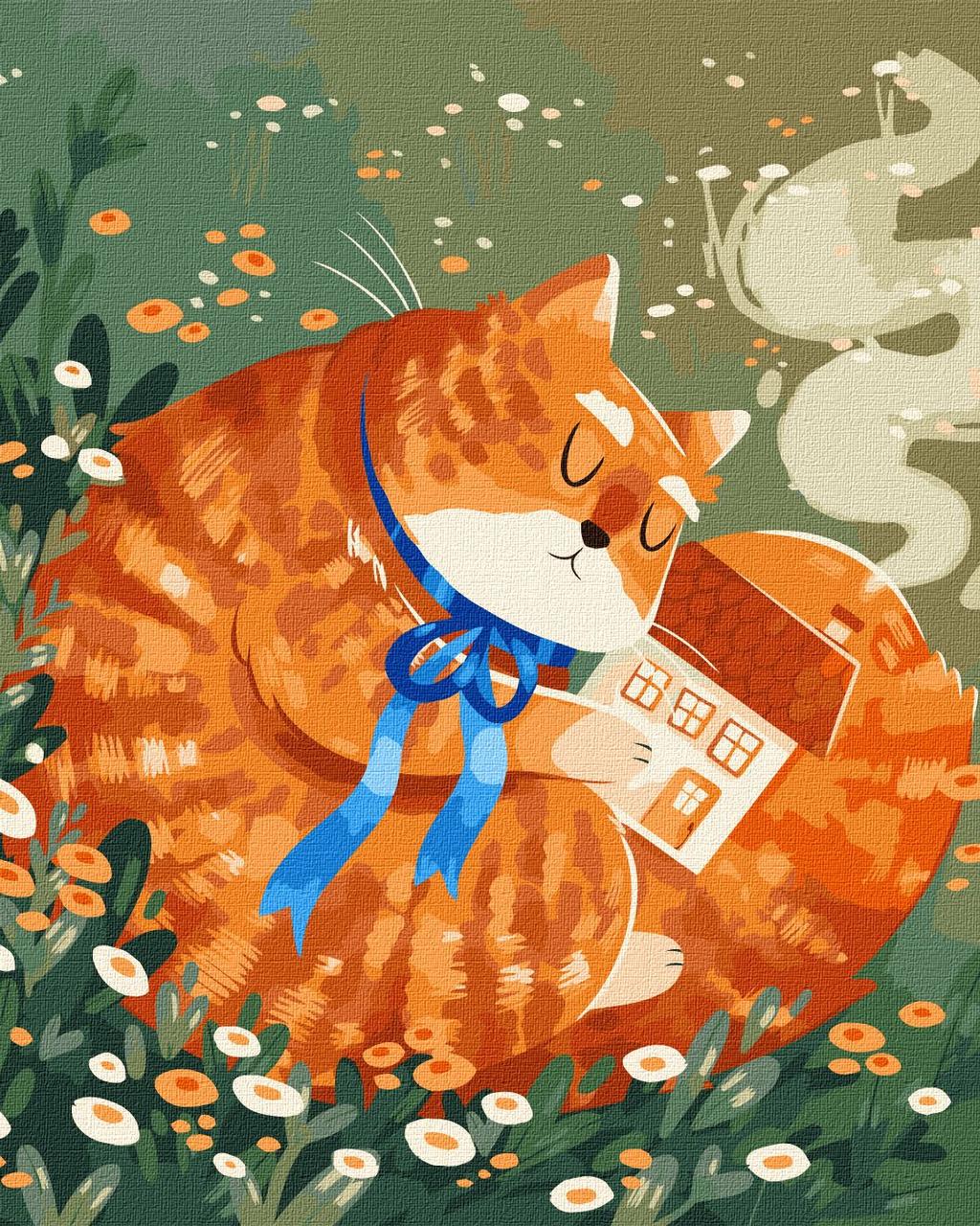 Картина за номерами Пухнастий рудий хранитель котик ©tanie_art 40х50 Ідейка (KHO4490), фото 1