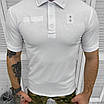 Поло футболка чоловіча біла з липучками для шеврона, фото 3
