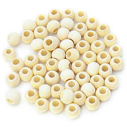 Намистини дерев'яні +-50 шт. 12 мм отвір 5 мм Натуральний