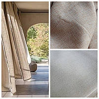Мешковина рогожка ткань для штор на улицу, балкон, беседку, легкие портьеры беж