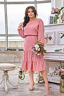 Женское летнее платье Миди Ткань: американский креп жатка Размеры: 48 50; 52-54; 56-58; 60-62