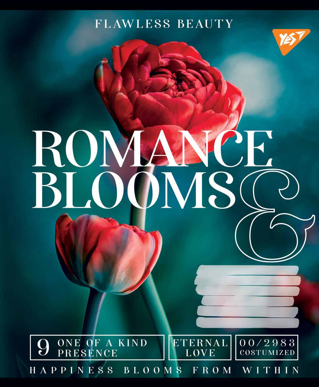 Зошит шкільний А5/36 клітинка YES Romance blooms зошит дя записів набір 15 шт. (766415)