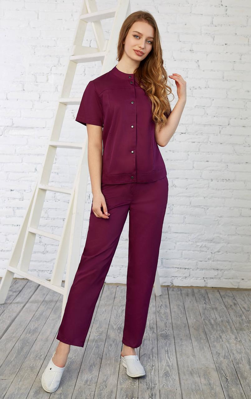 Жіночий медичний костюм Черрі баклажан - Костюм косметолога