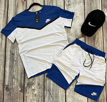Літній костюм Nike Найк Tech чоловічий спортивний. Чоловічий комплект літній футболка+шорты Туреччина (без кепки)