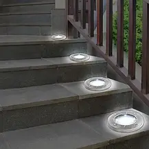 Садовий світильник на сонячній батареї 1 шт 8 діода Disk lights, фото 4