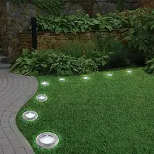Садовий світильник на сонячній батареї 1 шт 8 діода Disk lights, фото 6