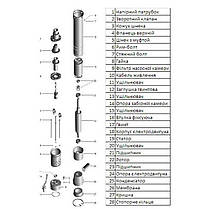 Насос свердловинний шнековий VOLKS pumpe 4QGD 1,8-50-0,5 кВт 4 дюйми + кабель 15м, фото 5