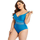 Модний цілісний купальник великих розмірів. Стильний жіночий купальник з утяжкою батал "Bellinda" від L до 4XL, фото 9