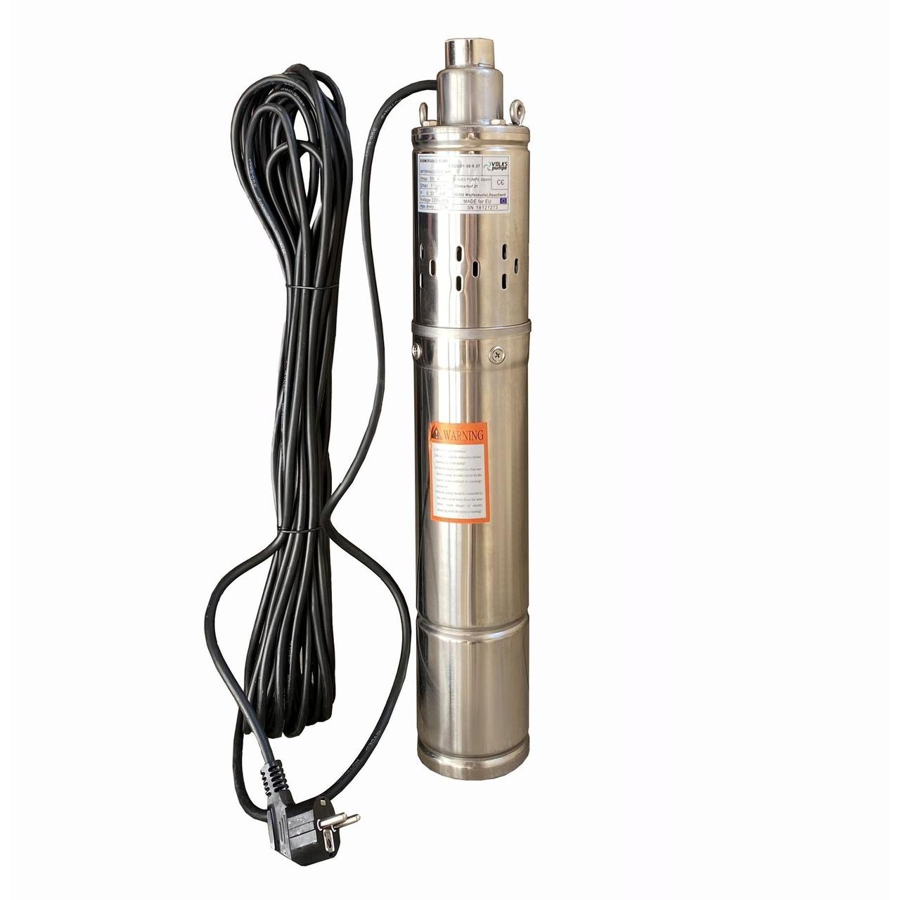 Насос свердловинний шнековий VOLKS pumpe 3,5 QGD 1-50-0,37 кВт 3,5 дюйма + кабель 15м