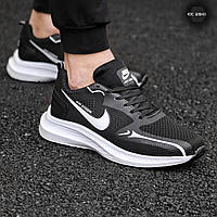 Повсякденні кросівки чоловічі кеди кроси взуття для бігу тренажерного залу ZOOM 2023 Black and White