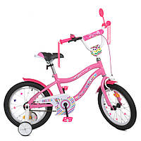 Велосипед двухколесный детский с декором на спицы и звонком 16 дюймов Profi Unicorn Y16241 Розовый bs