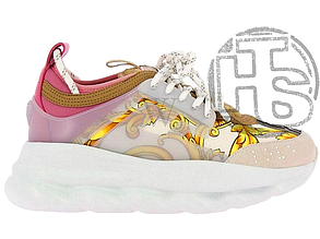 Жіночі кросівки Versace Chain Reaction White Pink Yellow Barocco DSR705G-DICTG_DB5OS