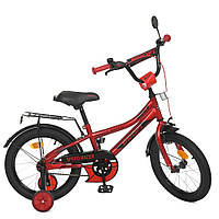 Детский двухколесный велосипед 18 дюймов с боковыми колесами и звонком Profi Speed racer Y18311 Красный bs