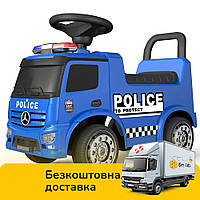 Детская каталка-толокар Police Mercedes (машинка, музыка, на батарейке) Полиция Bambi 657-4 Синий bs