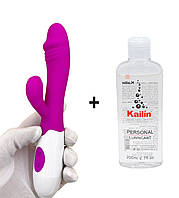 Вибратор двойной Flutter Bliss для клитора и точки G + Лубрикант на водной основе 200мл Kailin смазка