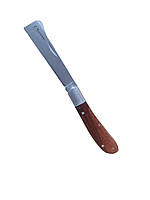 Нож садовый, 170 мм, складной, копулировочный, деревянная рукоятка. Сталь 116986 (81040)
