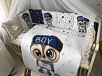 Комплект постельного белья Baby Comfort MyTeddy Малыш-Совёнок синий 7 элементов ag