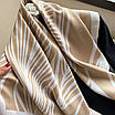 Косинка шовкова хустка в смужку анімалістичний принт зебра на шию на сумку жіночий атласний шаль шовк-армані, фото 2