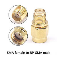 Разъем RP-SMA M -SMA F гнездо переходник, штекер SMA F - RP-SMA M Радиочастотный адаптер (мама-мама)