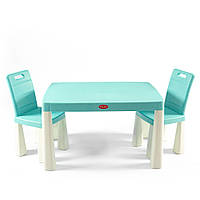 Стол и 2 стульчика Doloni Toys 04680/7, игровой набор столик 2 стула табуретки детская пластиковая игрушка