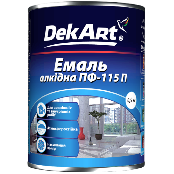 Эмаль ПФ-115 светло-серая "DekArt"- 0,9кг - фото 1 - id-p1853879574