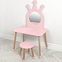 Детское трюмо со стульчиком туалетный столик для девочки 03-01PINK розовый bs