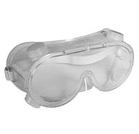 Очки защитные пластик, закрытого типа, резиновая накладка, вентиляция WERK 69908 (20004)