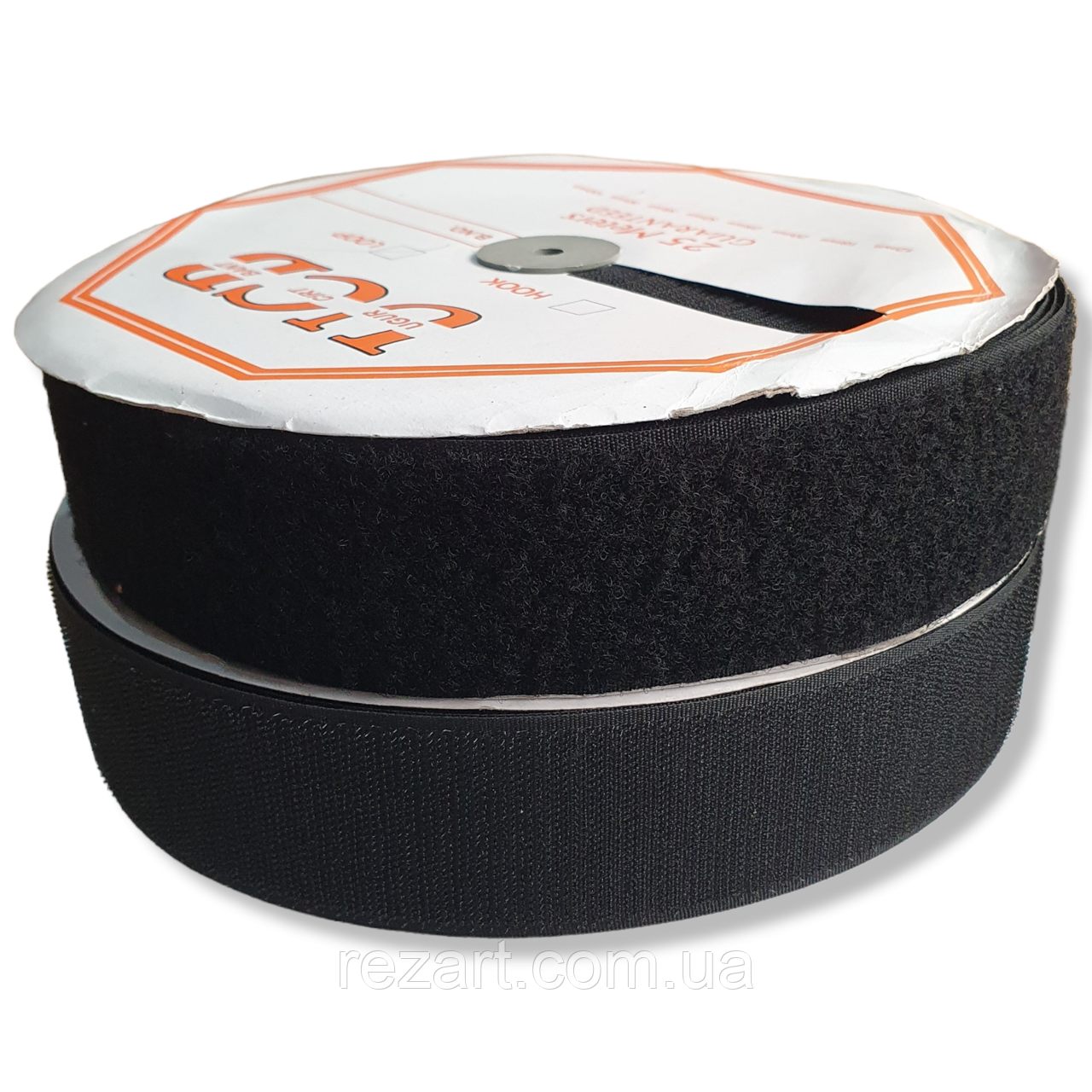 Текстильна стрічка-липучка 20 мм Чорна.(Туреччина) ціна за 25 м, фото 1