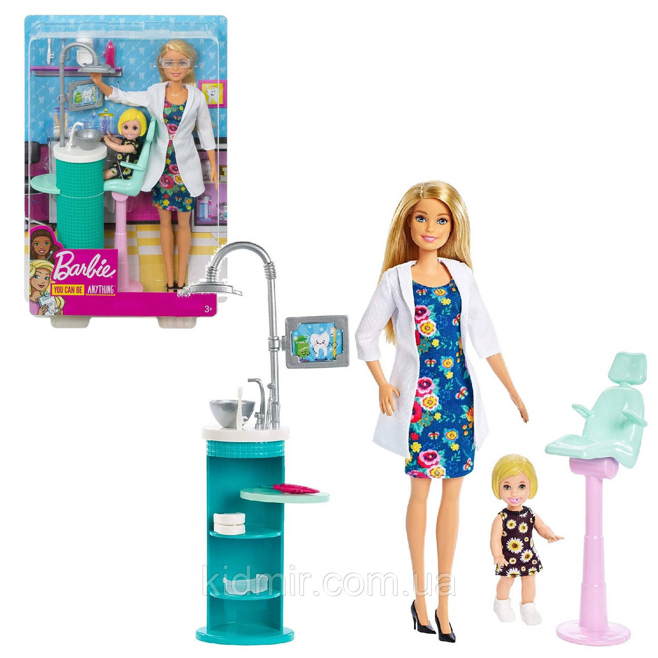 Barbie Dentist FXP16 Лялька Барбі Дантист Стоматолог Блондинка, фото 1