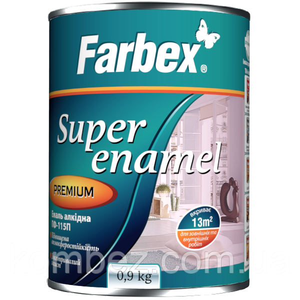 Емаль ПФ-115 синя "Farbex"- 0,9кг