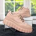 Кросівки жіночі пудрові на високій підошві Horoso 2890-2, фото 6