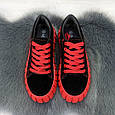 Кросівки жіночі чорні на червоній підошві замшеві Horoso 4113, фото 6