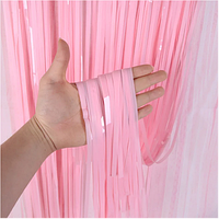Штора для фотозоны фольгированная 100х200 см Пастель розовая
