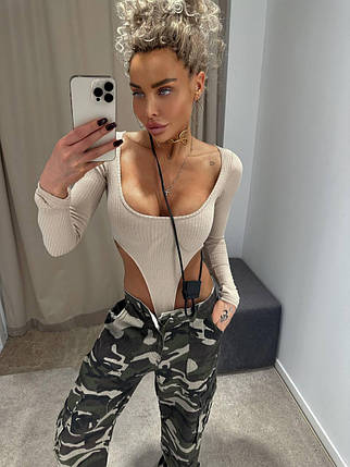 Сексуальне жіноче боді Slice з декольте та довгим рукавом Sdor1220, фото 1