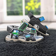 Босоніжки дитячі для хлопчика відкриті на липучках сірі Y.Top 5081 25