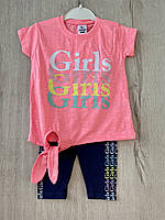 Костюм для дівчинки футболка бриджі Jannicom 21-13 86-92 см Рожевий