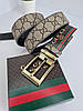 Стильний жіночий шкіряний ремінь Gucci 3.5 см Гуччі з класичною металевою пряжкою, фото 6